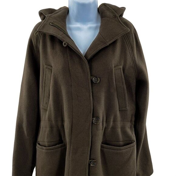 J. Crew Stadium Cloth Nello Gori Wool Duffle Hooded Pea Coat Jacket 10 Style 314 - Picture 3 of 7